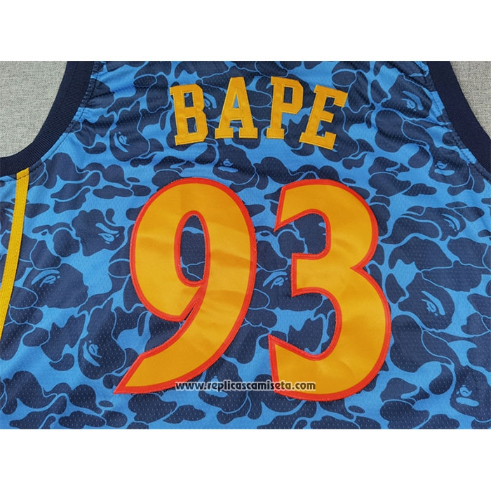 Camiseta Golden State Warriors #93 Bape Mitchell & Ness 2009-10 Azul
